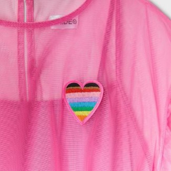 NEW Adult Short Sleeve Tulle A-Line Dress • Barbie Pink - Picture 3 of 5